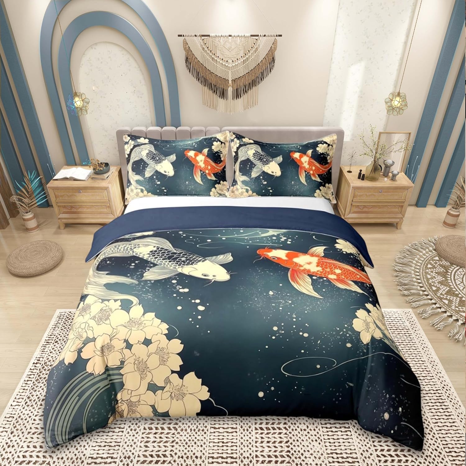 Traditional Japanese Ukiyoe Duvet Cover Set