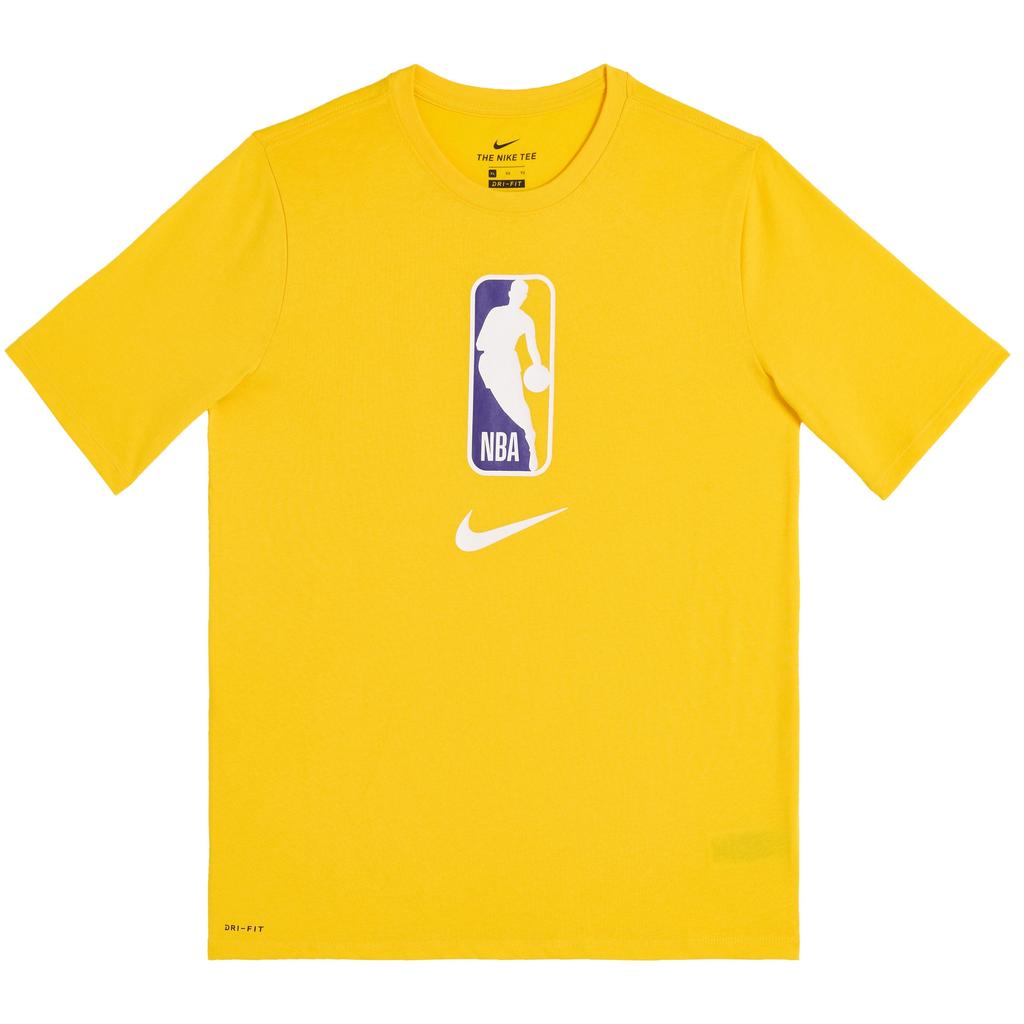 Nike NBA Collaboration T-Shirt Logo Letter Crew Neck Short Sleeve Kids Tops Yellow 3Z2B7BBLA-31T