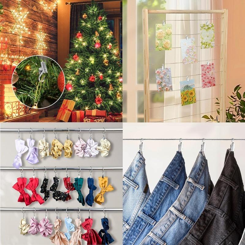 20Pcs Stainless Steel Curtain Clips With Hook Sturdy And Durable Window Curtain Hook Clips Home Window Curtain Decor Accessories