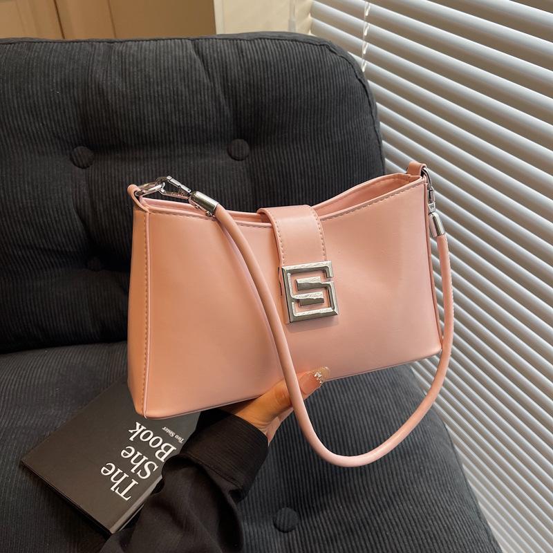 Korean version of versatile bag women's 2025 spring and summer retro fashion baguette bag niche high-end commuter casual messenger bag