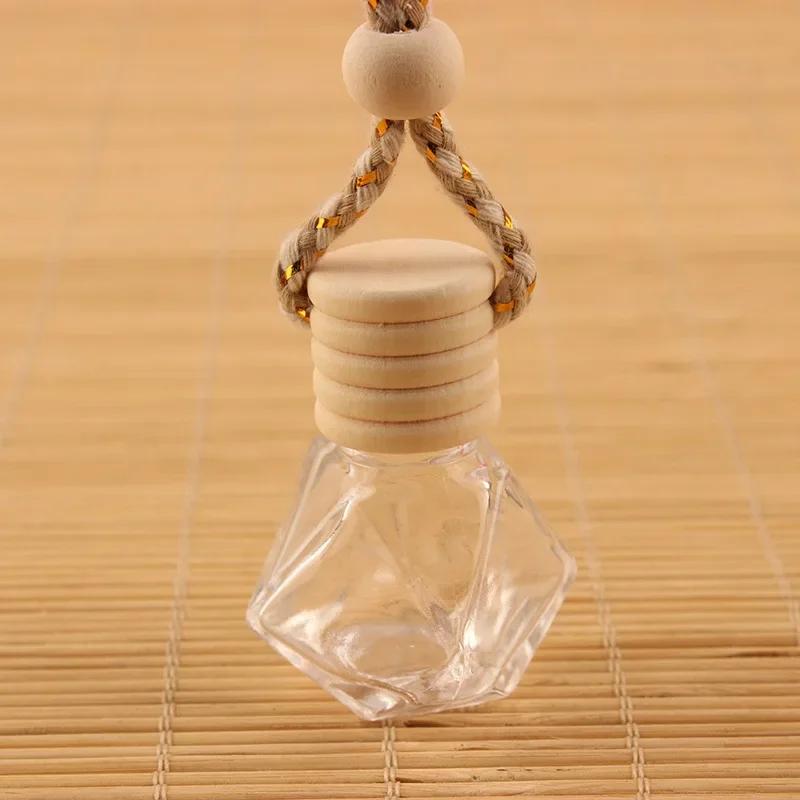 Car Aromatherapy Bottle Pendant Car Diffuser Bottle Empty Car Hanging Glass Bottle Perfume Mini Empty Pendant Aromatherapy
