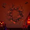 Halloween Party Decor Thorns Wreath, Realistic Spiked Branches, Horror Theme Decoration, Eerie Decoration Dead Branch Spooky for Haunted House Wreath