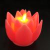 Plastic Lotus Lamp Colorful Flickering Electronic Candle Lamp Exquisite Creative Desktop Lamp Party Bedroom