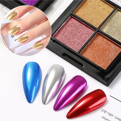 Solid Magic Mirror Powder Ins Holographic Laser Mirror Flash Titanium Chrome Pigment Powder Glitter Nails Accessoires DIY