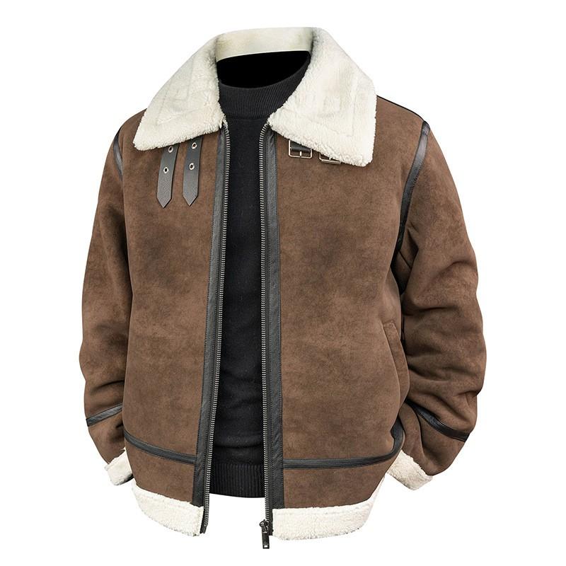 Mens Winter Fleece Jacket Warm Thick Sherpa Lined Cotton Coat Young Adults
