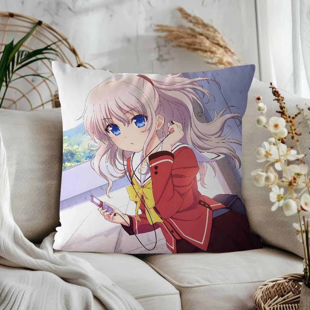Charlotte Tomori Nao Anime Cushion Cover 30x50 Polyester Sofa Cushions Decorative Throw Pillows Home Decoration Pillowcover