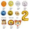 0-9 Years Old Birthday Party Balloon Set Children Tiger Lion Donkey Animal Aluminum Foil Balloons Jungle Theme Ballon Decoration