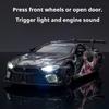 1:32 BMW M8 GTE 320I Car Model Toy Door Opened Sound Light Pull Back Alloy Body Rubber Tires Racing Cars Boy Collection Gift