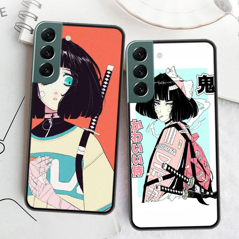 Vaporwave Glitch Anime Phone Case For Samsung Galaxy A12 A22 A32 A42 A52 A72 A54 A34 A24 A14 A73 A53 A33 A23 A13 5G F52 F62 Cove