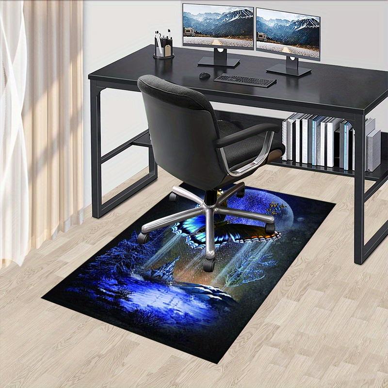 

1pc. Blue Butterfly Moon Night Landscape Rug Home Decorative Carpet Office Chair Cover Outdoor Mat Gift for Women Kids Room Decoration 60cm by 90cm