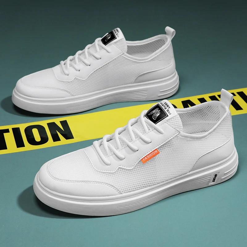 

Fashion Men Summer Sports Shoes with Lace Up Breathable Mesh Running Shoes Featuring A Hollow Out Design and Lightweight Anti Slip Sole 44 белый