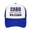 Cabo Verde Flag Mesh Sun Hats  Unisex Women Print Trucker Hat Spring Street Style Outdoor Sports Adjustable Snapback Cap