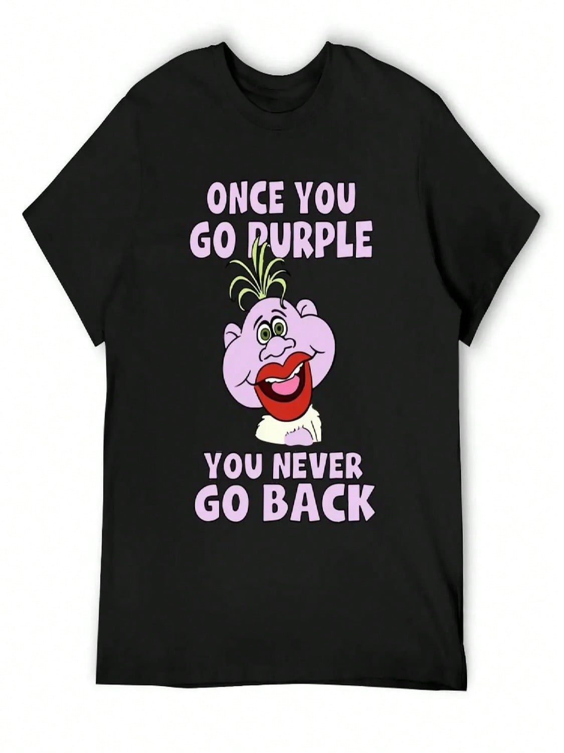Once You Go Purple You Never Go Back Funny Happy T-Shirt Anime T-Shirt Vintage T Shirts unisex Big And Tall T Shirts S разноцветный