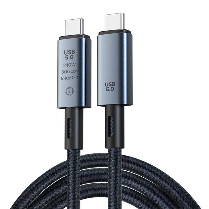 

ABNR USB 5.0 USB C To C Data Transfer Cable 80Gbps 240W 8K 60Hz For Thunderbolt 5 For Thunderbolt 3 Fast Charging USB 5 Cable