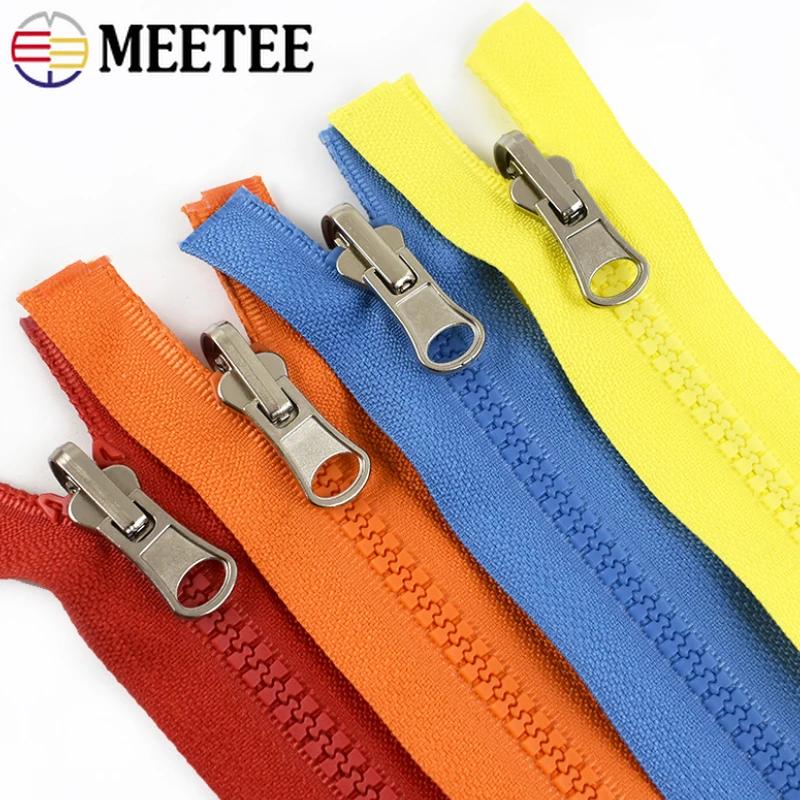 2-10Pcs Meetee 70cm 5# Resin Zipper Rotary Slider Double Sided Open-End Zippers for Jacket Coat Zip Puller Sewing Accessories