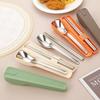 2Pcs/Set with Buckle Travel Cutlery Set with Storage Box Spoon Chopsticks Set  Outdoor
