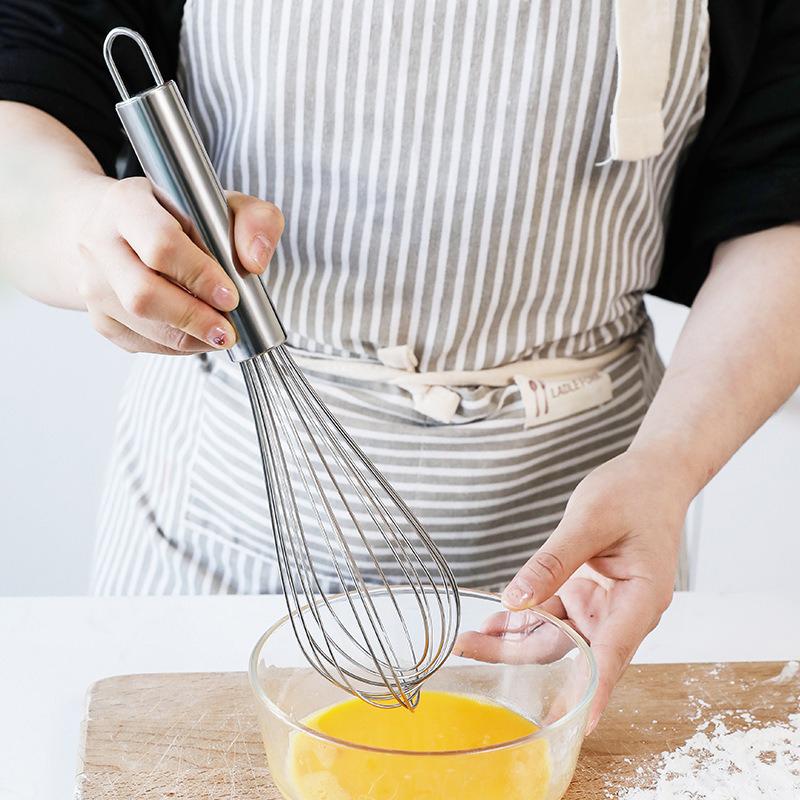 Stainless Steel Mini Whisk Kitchen Cuisine Manual Egg Beater Kitchen Kitchen Whips and Mixer 6 Wire Manual Frother Mini Whip