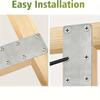 6Pcs Stainless Steel Metal Straight Brackets With Screws Repairing Mending Plate for Wood Furniture Easy to Install