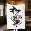 1 Stück Süße Cartoon Son Goku Aufdruck Flanelldecke, Hohe Qualität für Alle Jahreszeiten, Heimdekoration, Wärme und Komfort, Perfekt für Weihnachtsgeschenke