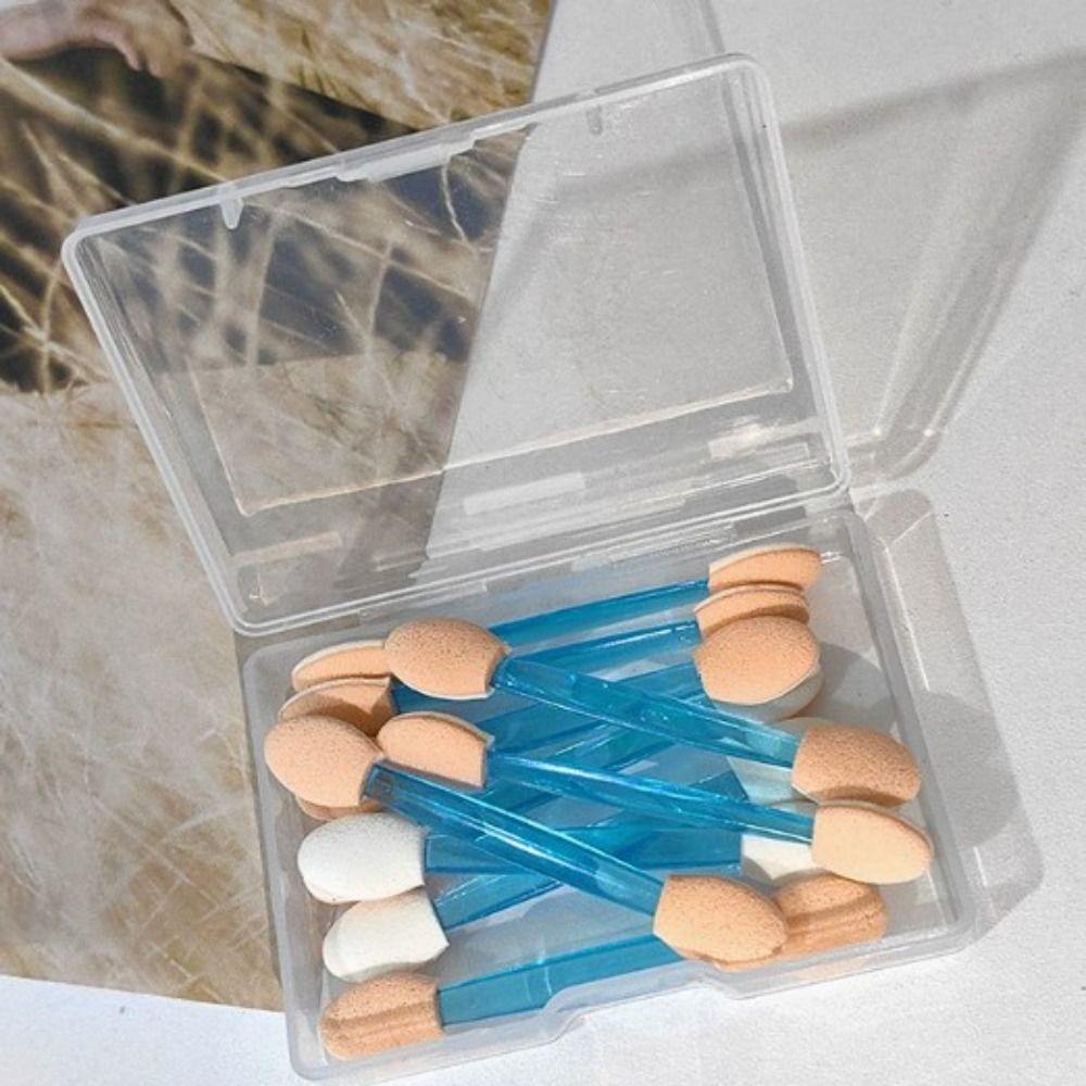 10pcs Portable Eyeshadow Stick Brush Double Sided Disposable Eyeshadow Brush Smudge Eye Nail Brush