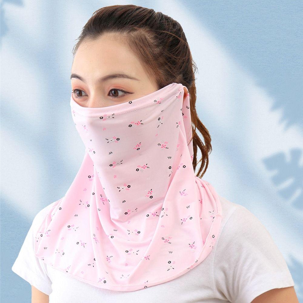 Traceless Ice Silk Sunscreen Mask Breathable Face Covering Daily Neck Cover  Sport