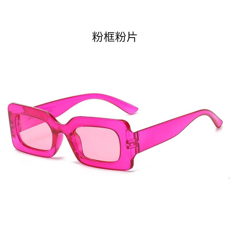 Sunglasses Woman  Fashion Vintage Rectangle Frame Purple Pink Square Sun Glasses Man Lady Eyewear UV400