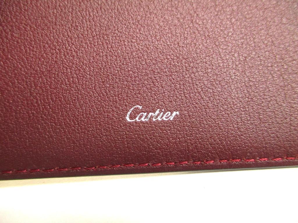 Оригинальный кошелек Cartier Must de Cartier из черной кожи с откидным клапаном #a743 Восстановленный