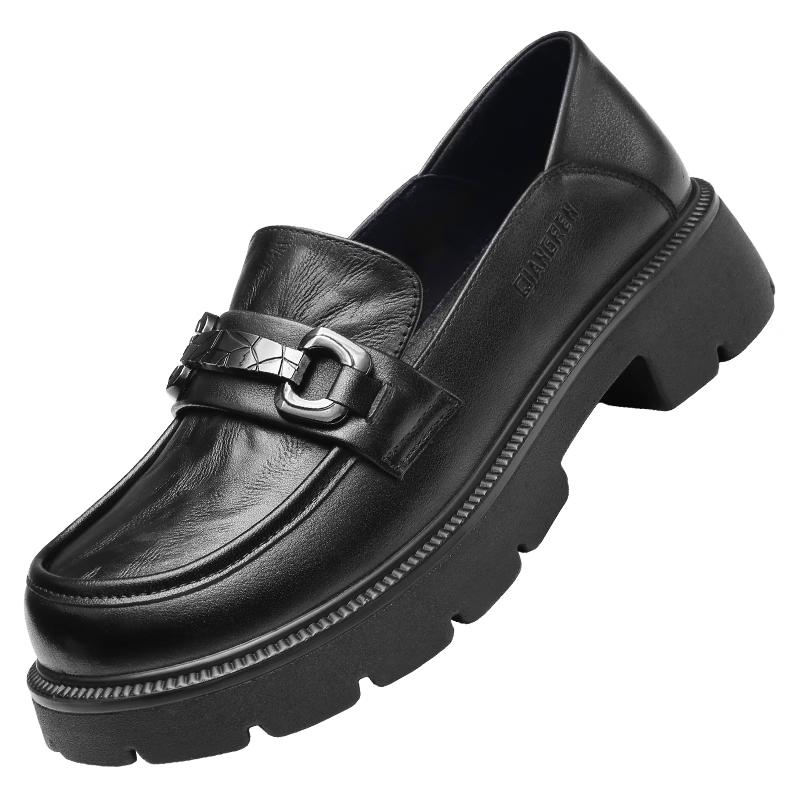 Qiangren JDA73273 Women s Thick-Soled Leather Loafers 39