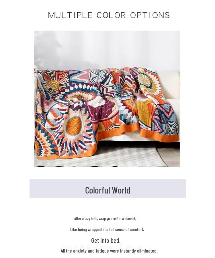 Minimalist Gauze Cotton Blanket and Towel – Lightweight Summer Quilt for Single/Double Beds