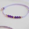 Stackable Amethyst Bracelet Featuring Gold Accent Beads Handmade Crystals Jewelry for Layer Wristwear Styles