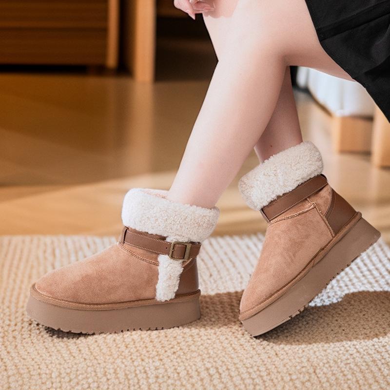 

Голенище против шерсти длинное короткое голенище зимние женские 2025 новые увеличивающие рост универсальные нескользящие теплые на толстой подошве хлопковые ботинки детские 40