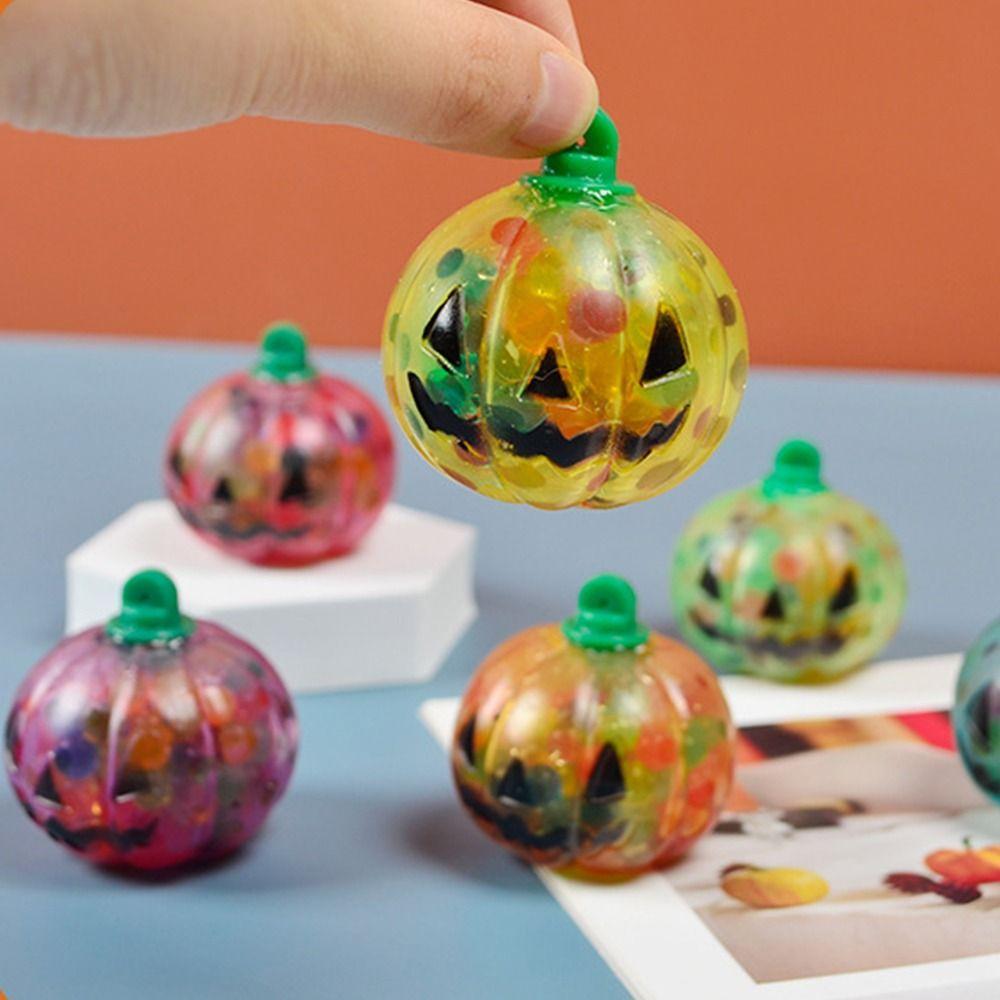 Colorful Halloween Shiny Fidget Toy Soft Pumpkin Stress Balls Squishy Squeeze Ball  Party Favors
