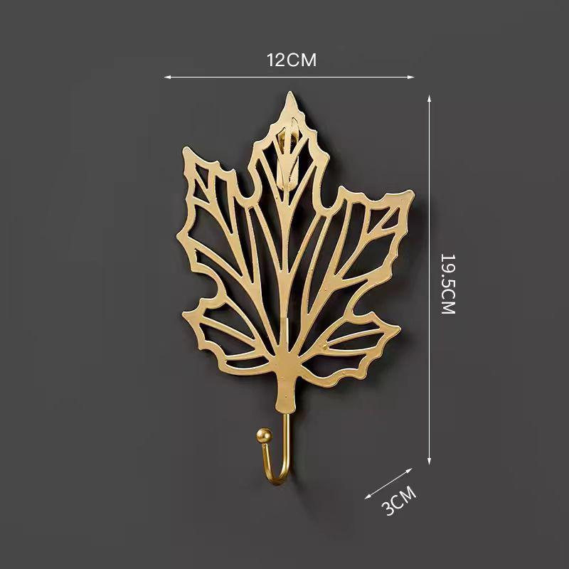 Leaf Design Wall Hooks Multi-Function Towel Holder Sundries Organizer Iron Art Coat Hook for Bathroom Bedroom Kitchen Decor