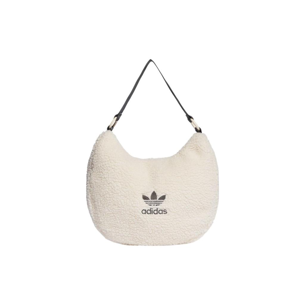 Adidas Originals Three Stripes Sports Casual Zipper Tote Bag Unisex Tote Bag White II3399