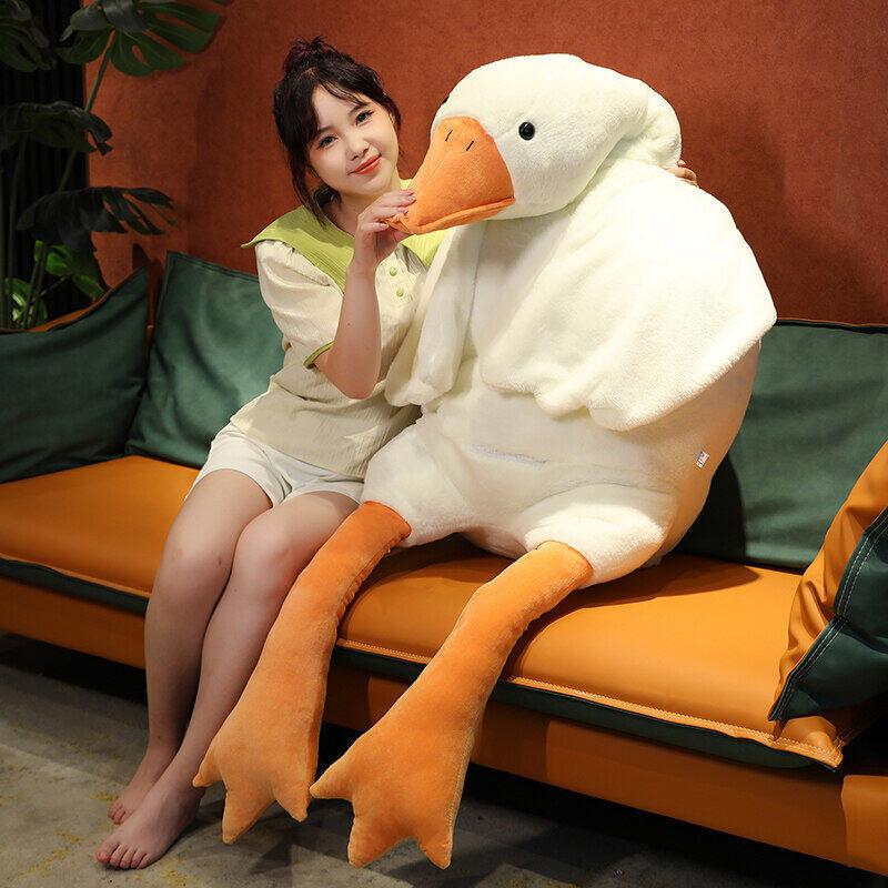 Big Goose Plush Toy Goose Hug Goose Soft Toy Home Decro Birthday Gift Stuffed Animal Toy for Kids Goose Plush Sleeping Hug Doll