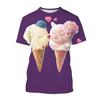 Fashion Ice Cream T-Shirts Summer Novelty Children's T-Shirt Boy Girl Clothes from 5 to 6 Years Tops Round Neck Girls Clothing