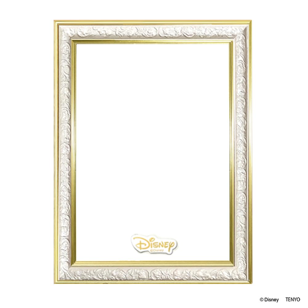 Tenyo Puzzle Art Figure Pearl White x Includes Hanging and Disney Emblem Plate Frame, Disney-exclusive Frame, 108-piece, (18.2 25.7 cm), Clasp, Cord,