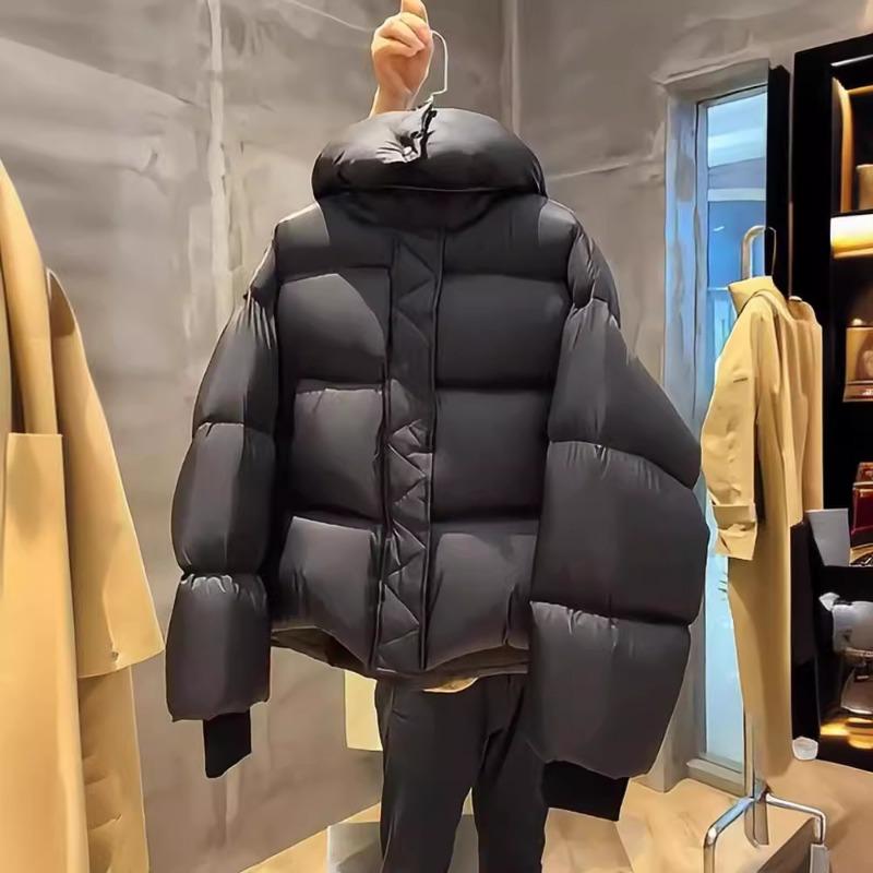 Damen S Kurzer Kapuzen-Puffer-Baumwollmantel Lockere Passform Dick für den Winter