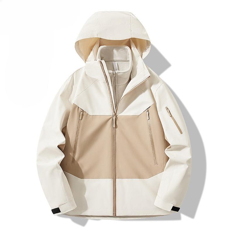 Three-in-one Jacket Outdoor Windproof and Rainproof Two-piece Mountaineering Suit for Men In Autumn and Winter