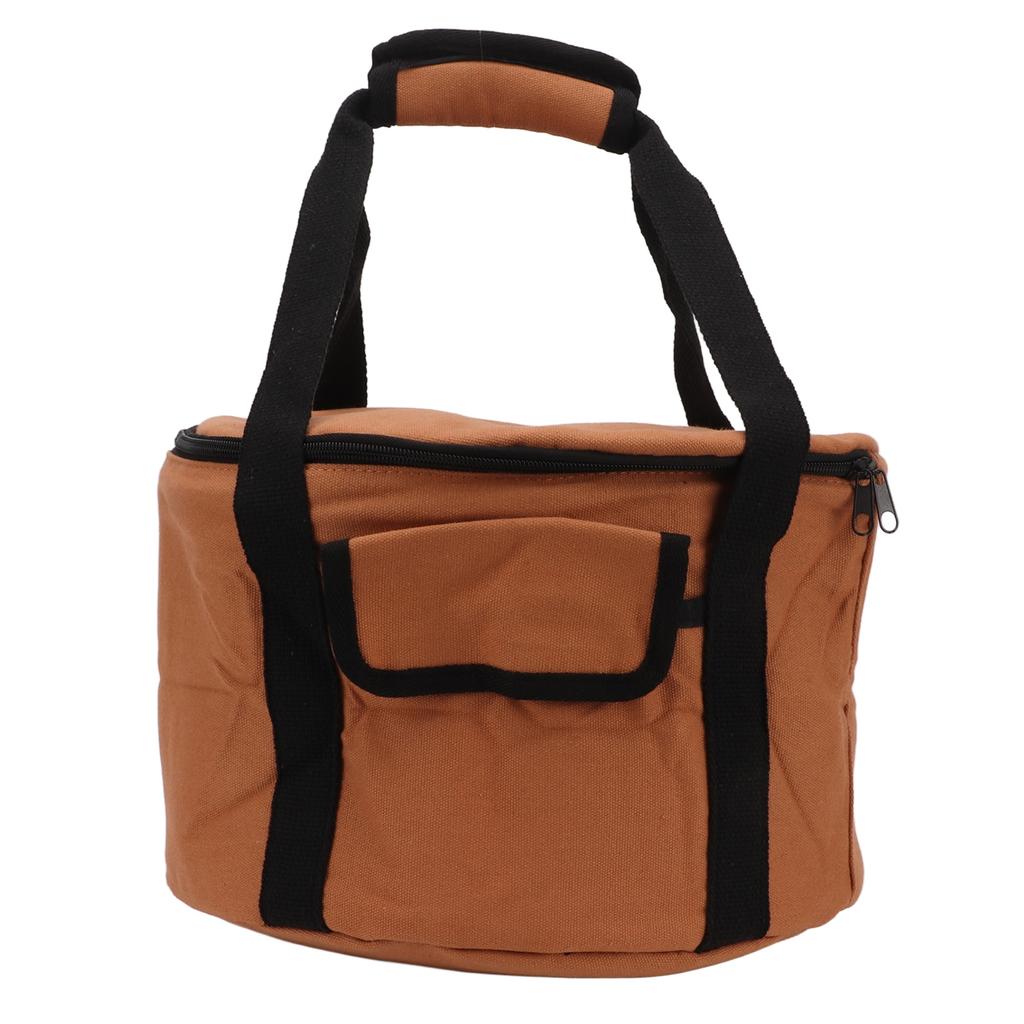 Camping Geschirr Aufbewahrungstasche 13,7L Großes Fassungsvermögen Weiche Auskleidung Wasserdicht Runde Picknick Aufbewahrungstasche für Outdoor BBQ