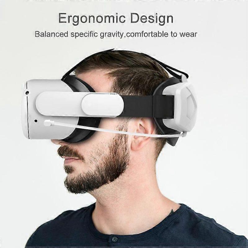 SBSGV Oculus Meta/Quest 2 Head Strap with Battery Pack, Adjustable Elite Strap 5000mAh Fast Charging Extend 3hrs in VR Playtime, Quest 2 Head Elite St