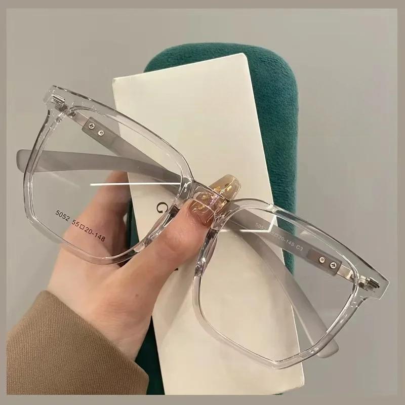 Neutral Large Frame  Anti Blue Light Glasses  Anti Fatigue  Flat Clear Glasses Men s Women Computer Glasses Anti blue light серый