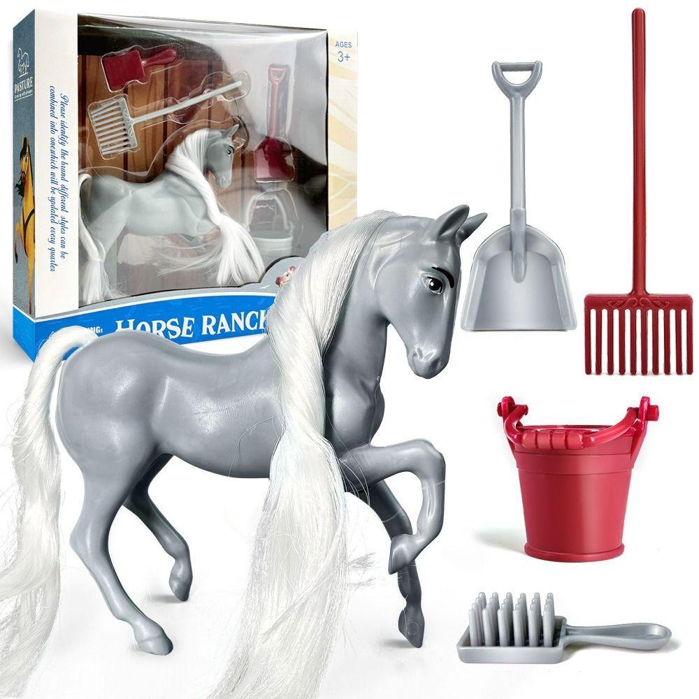 Bauernhoftier Ranchpferd Modell Pädagogisch Lernend Pferd Tier Modell Realistisch Kann Haare Kämmen Pferd Actionfigur Sammlung