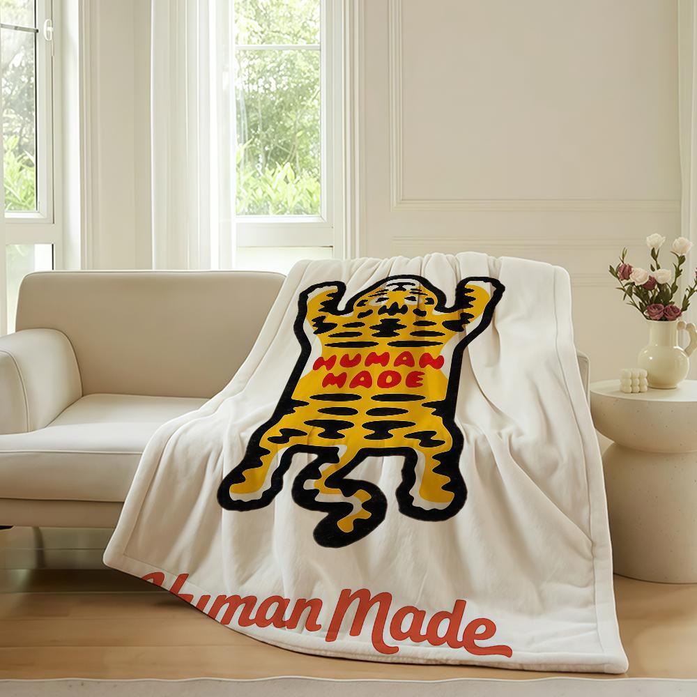 

Fashion print H-hUMAN M-mADE Blanket For Sofa Office Bed Plane Travel Sleep Read Relax Camping Soft And Warm 30x40in