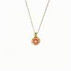 S925 Sterling Silver Fluorescent Four-Leaf Clover Pendant Necklace - Gradient Peach Blossom Resin Clavicle Chain
