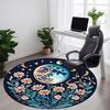 1pc Moon Flowers Office Round Area Rug,  Mat Suitable For Office, Under Office Chairs Bedroom Living Room Home Decor, Room Deco