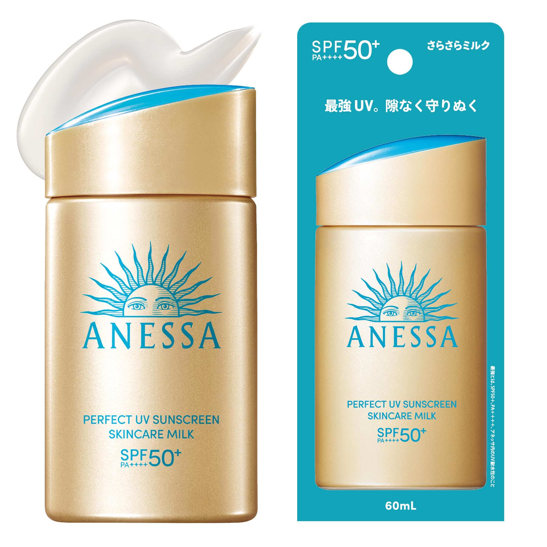 

ANESSA Perfect UV Skin Care Milk NA 60мл SPF50+ PA++++ Солнцезащитный крем для лица и тела База под макияж Водостойкий
