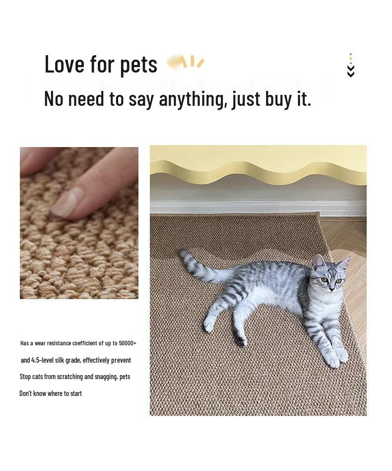 Faux Sisal Entrance Door Mat: Wear-Resistant, Cat-Scratch Proof, Wash-Free, Mixed Color Floor Mat for Living Room or Bedroom