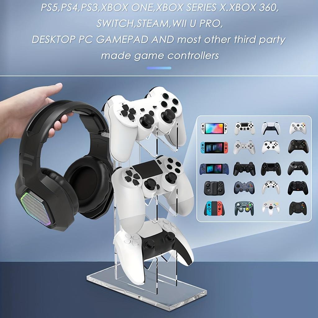 BGGCHEECA LO-L [30CM] 3-in-1 Desktop Stand with 3-Layer Design for Controllers and Headphones, Compatible with PS4, PS5, Switch, Xbox One, and PC.
