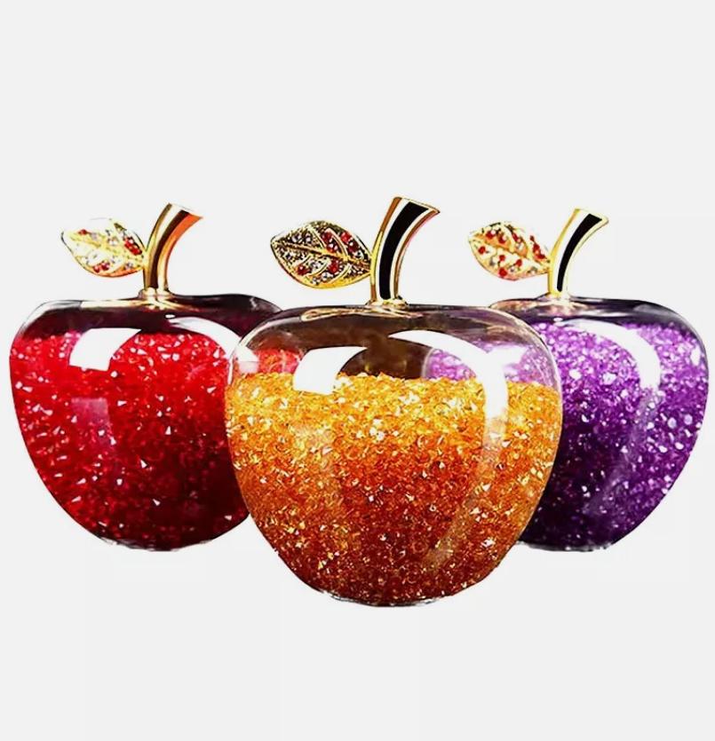 Apple Statue Glitter Glass Crystal Home Decor Christmas Eve Ornaments Gift Christmas Eve Ornaments Home Desktop Decoration 2025
